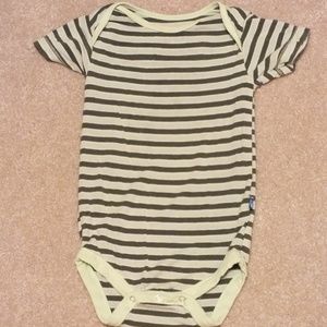 Kickee Pants green stripe onesie
